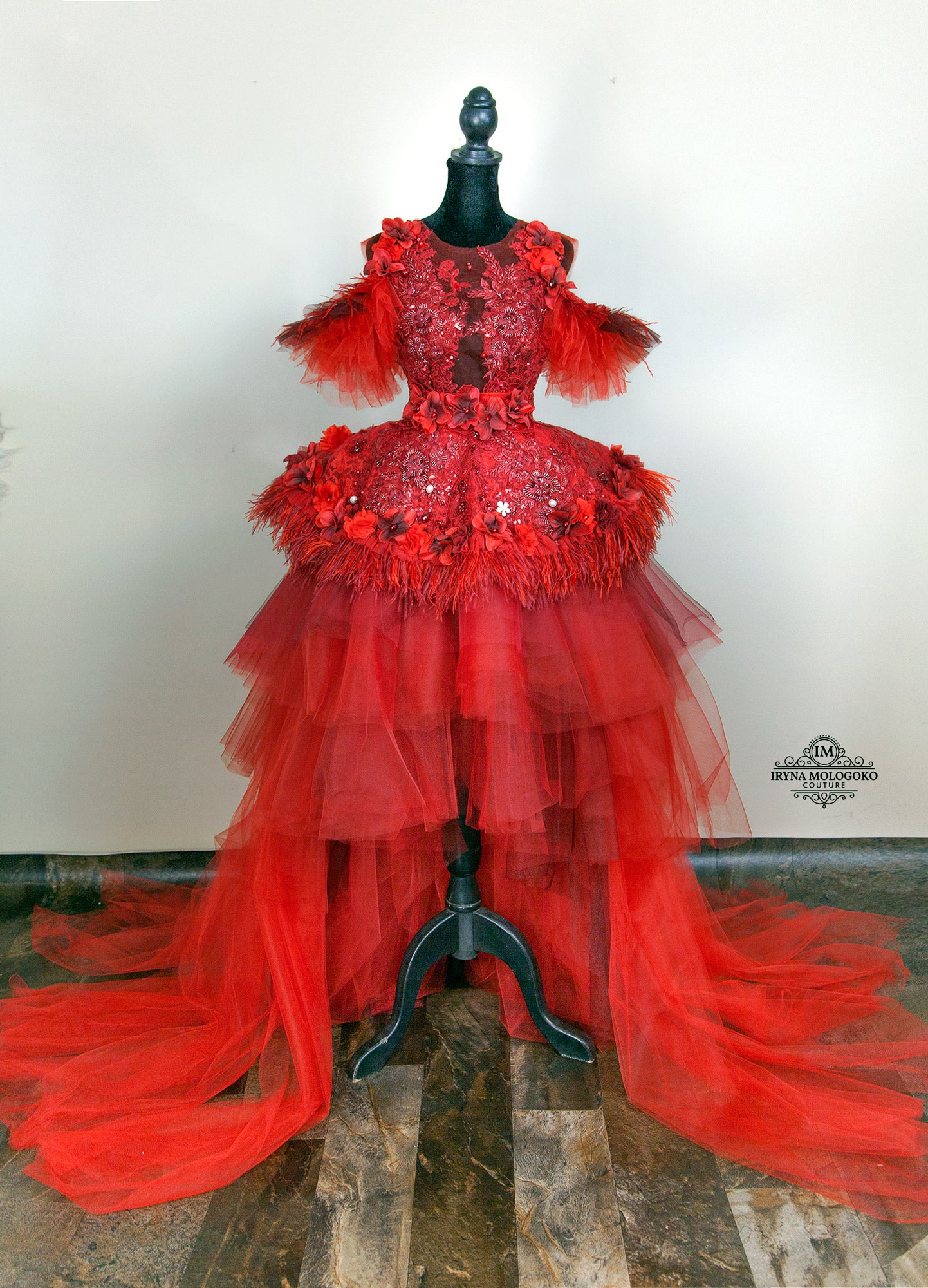 Red Princess Couture One-Of-A-Kind Gown - Mologoko Couture