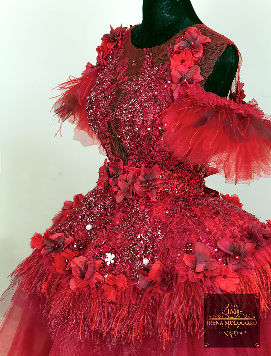 Red Princess Couture One-Of-A-Kind Gown - Mologoko Couture