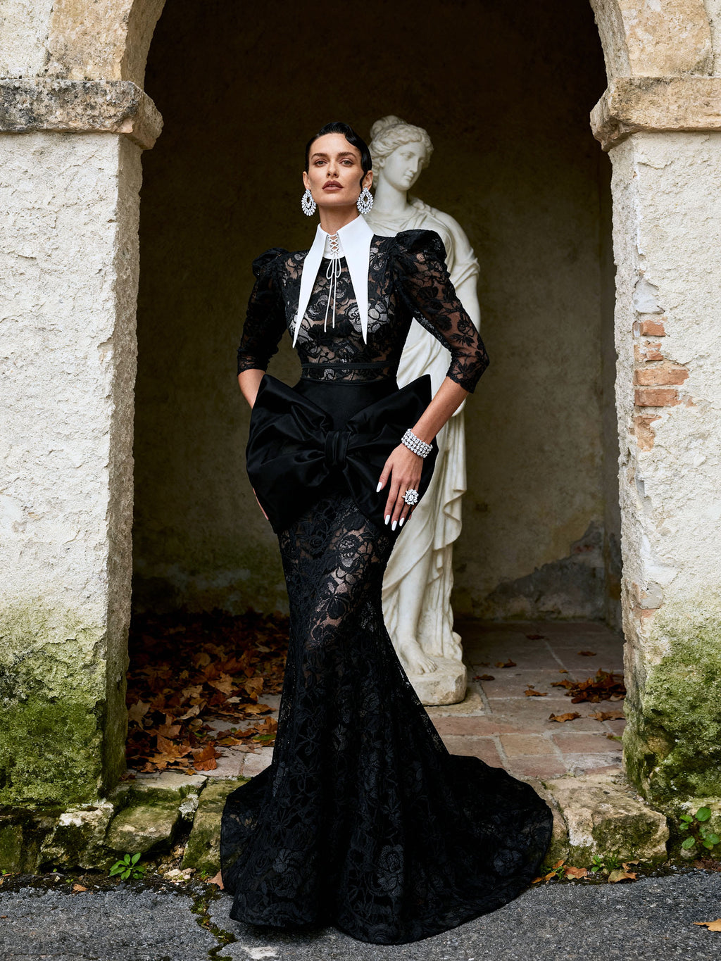 Large Removable Pointy Collar with Lacing