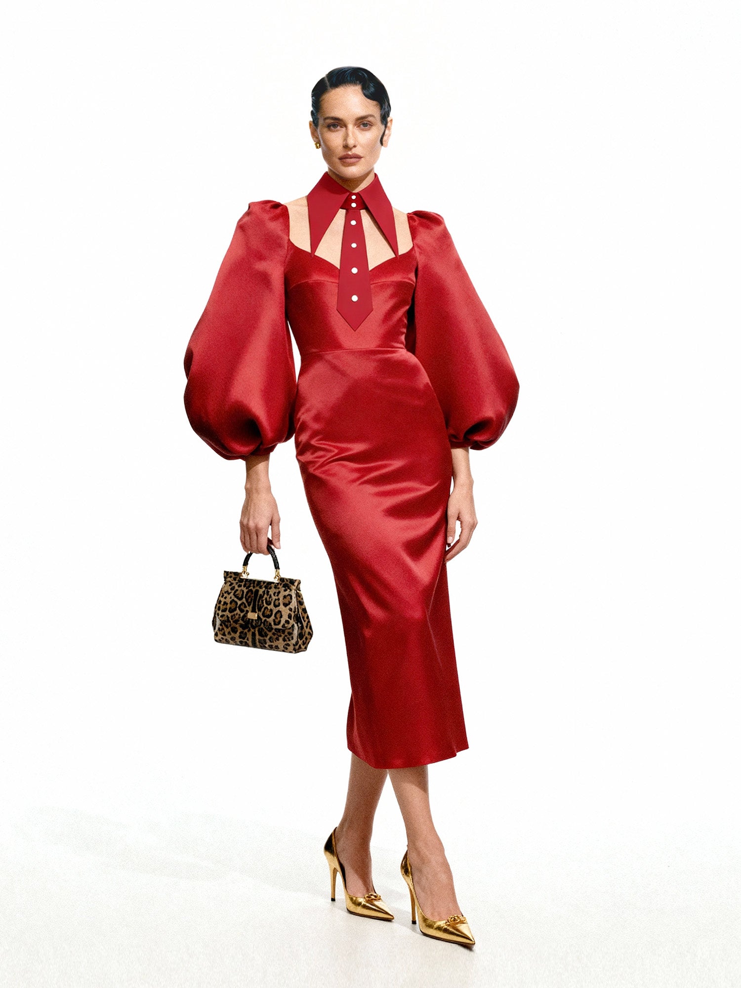 Tuxedo Detachable Collar with Faux Tie