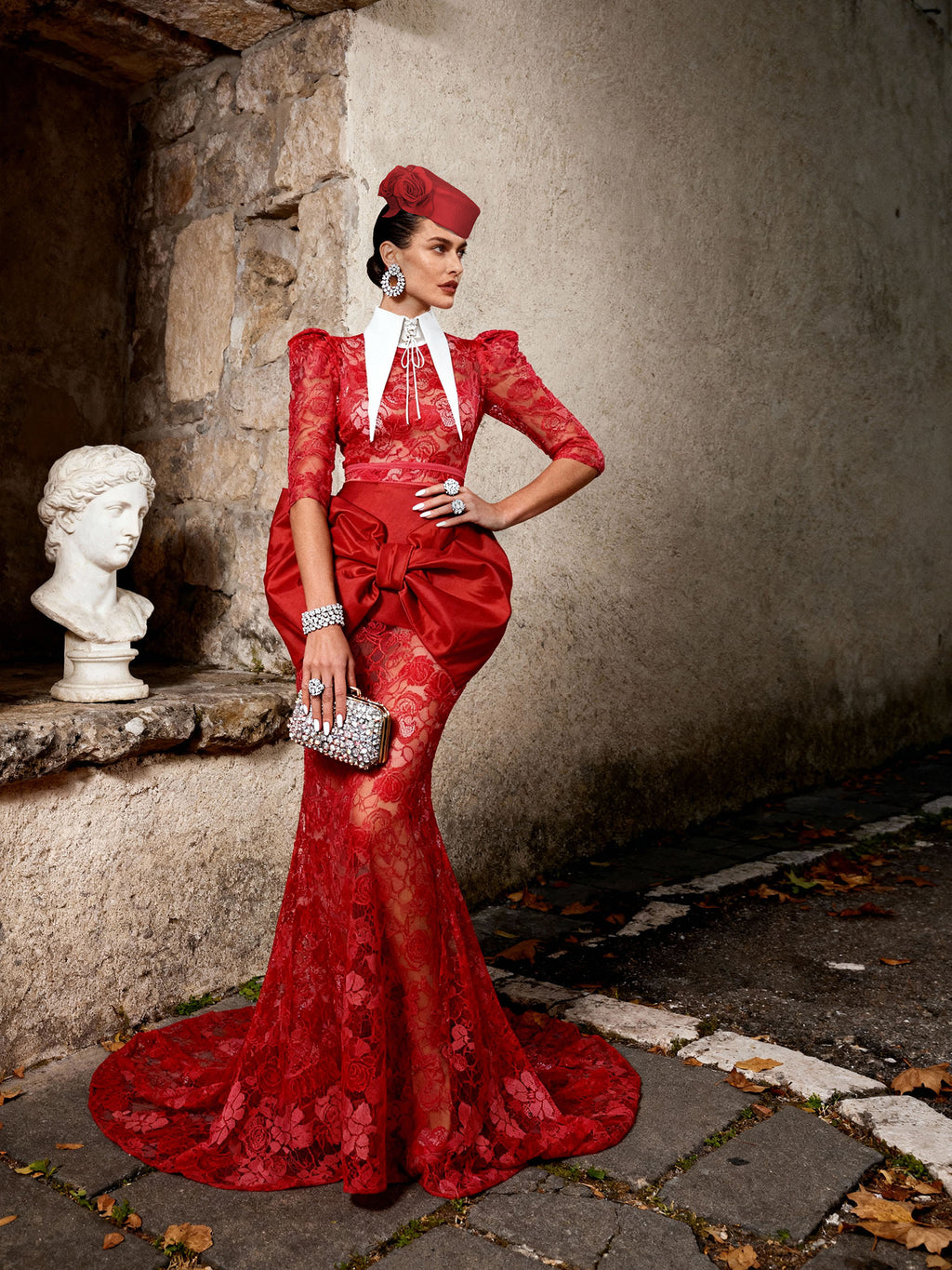 Large Removable Pointy Collar with Lacing