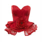 Dina Red Carpet Style Corset with Peplum and Flower