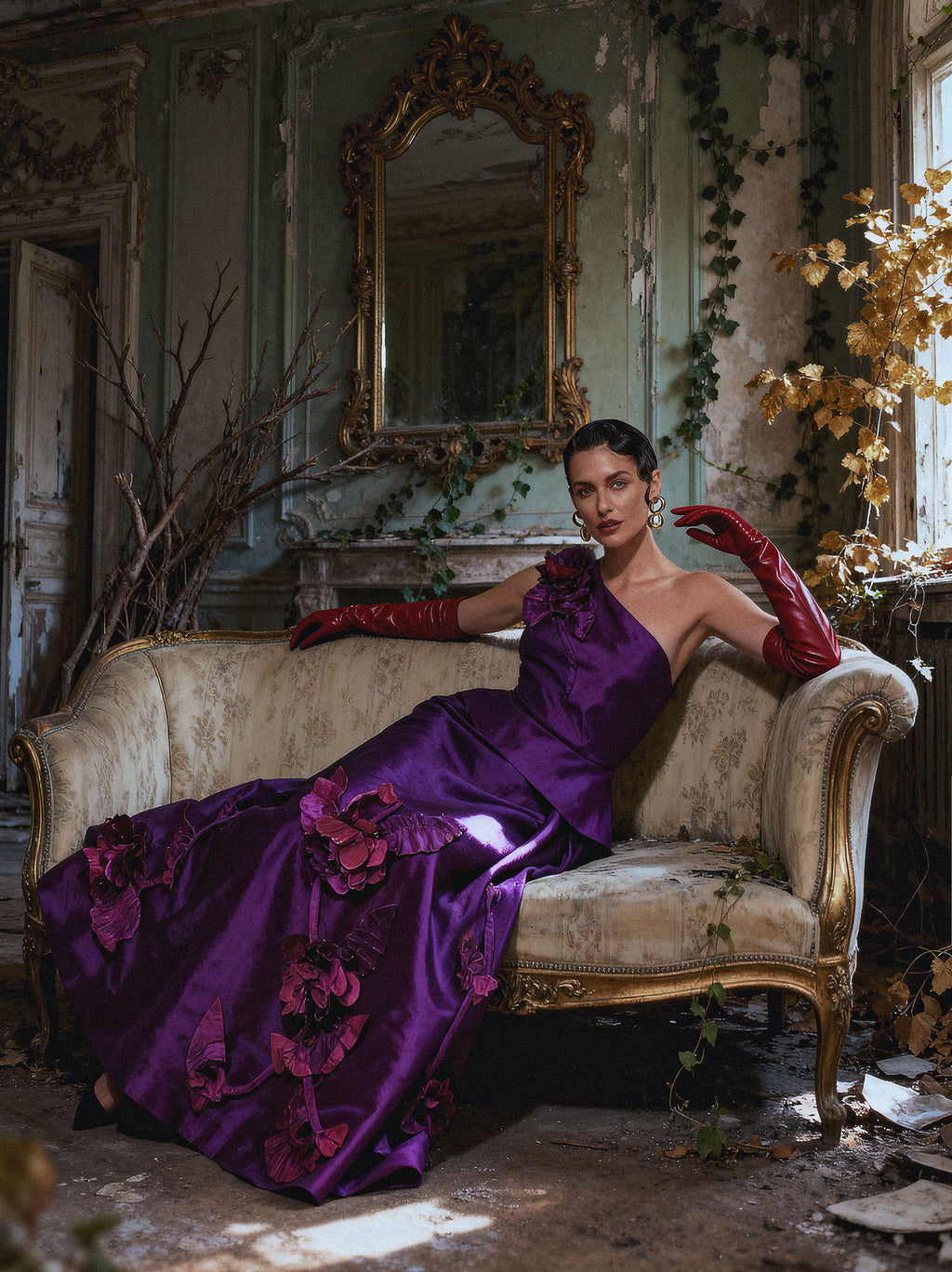 Viviana 3d Flowers Ball Gown Set