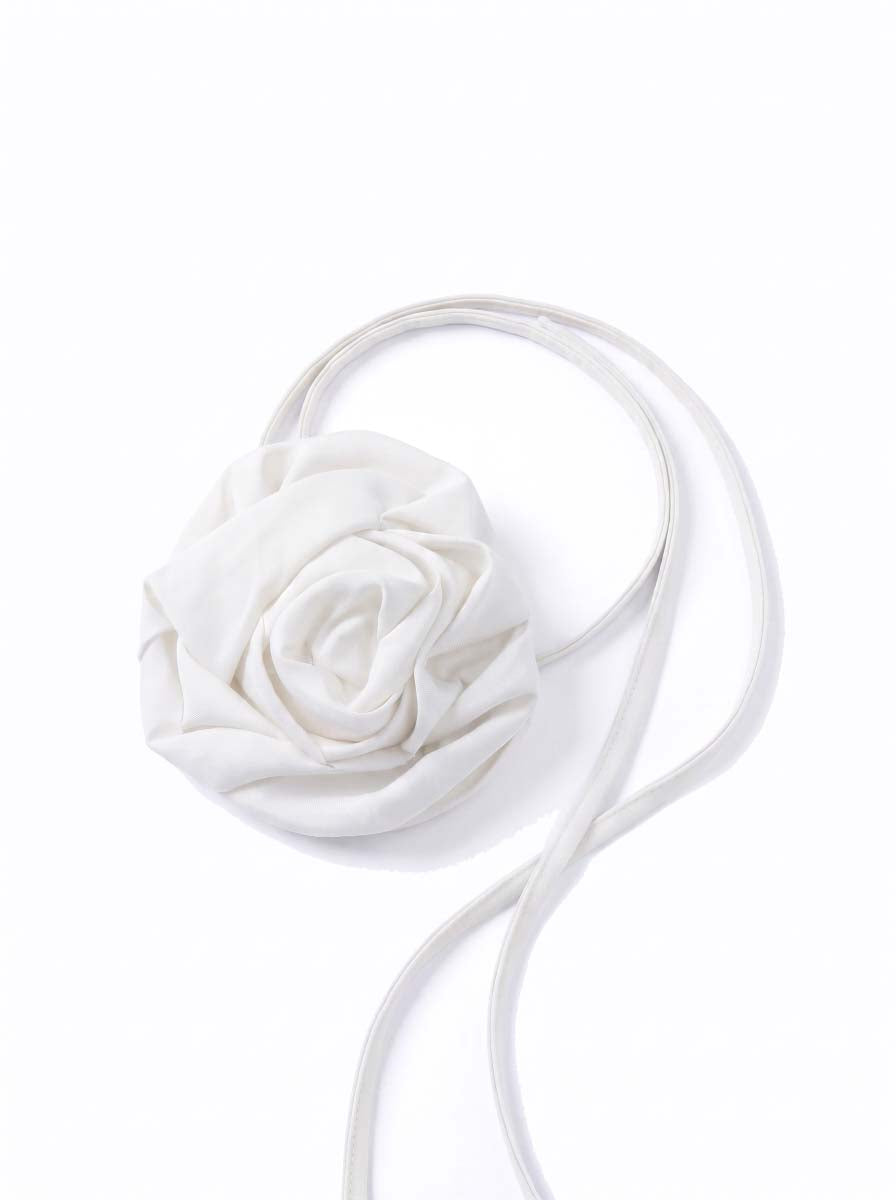 Cotton Rose Flower Choker