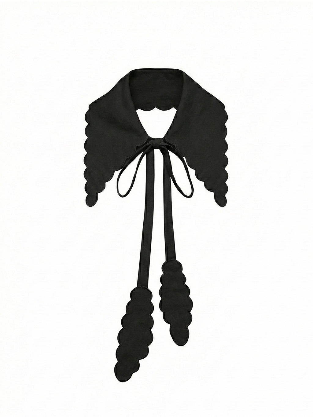 Scalloped Detachable Collar with Ties