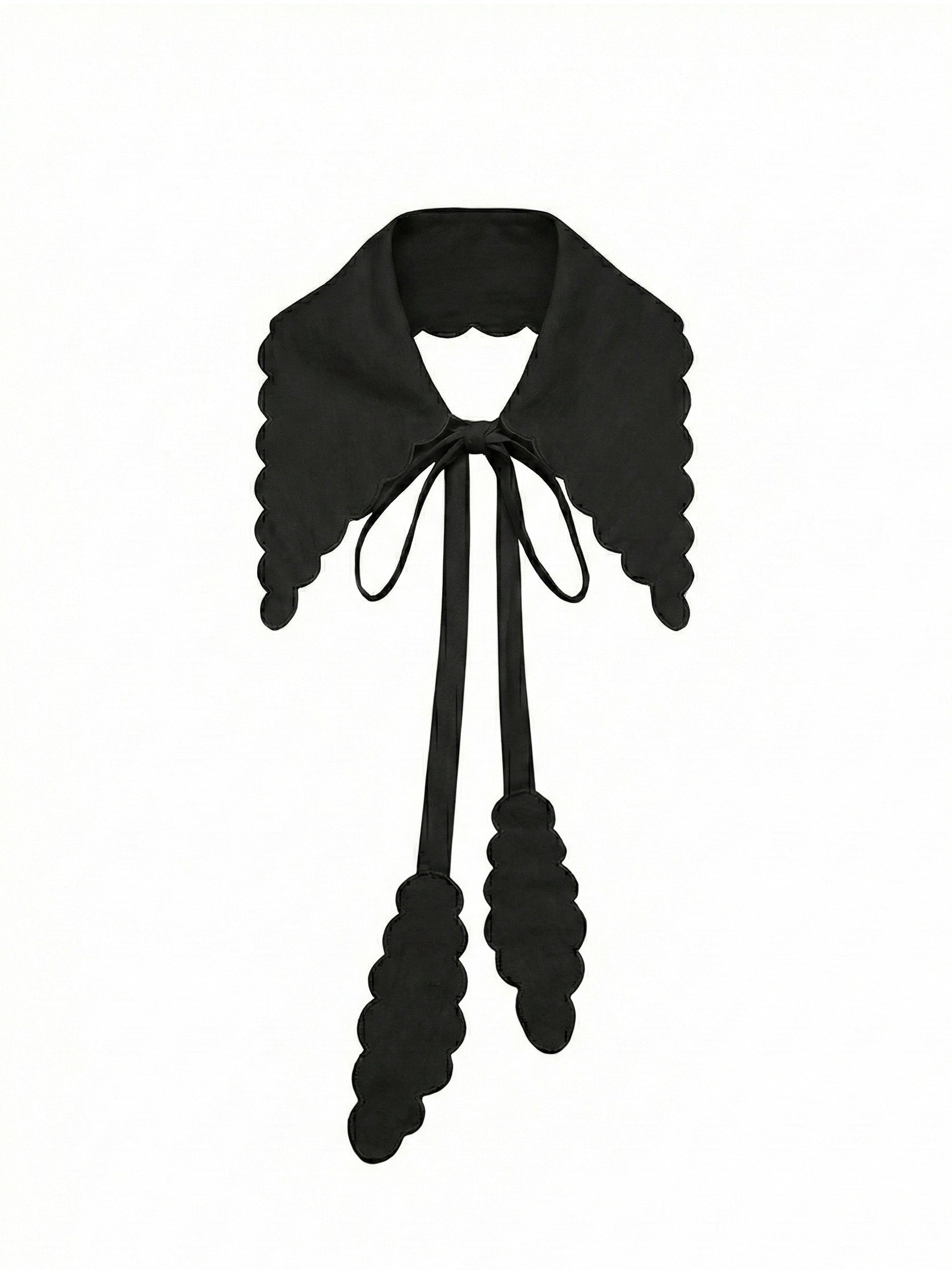 Scalloped Detachable Collar with Ties