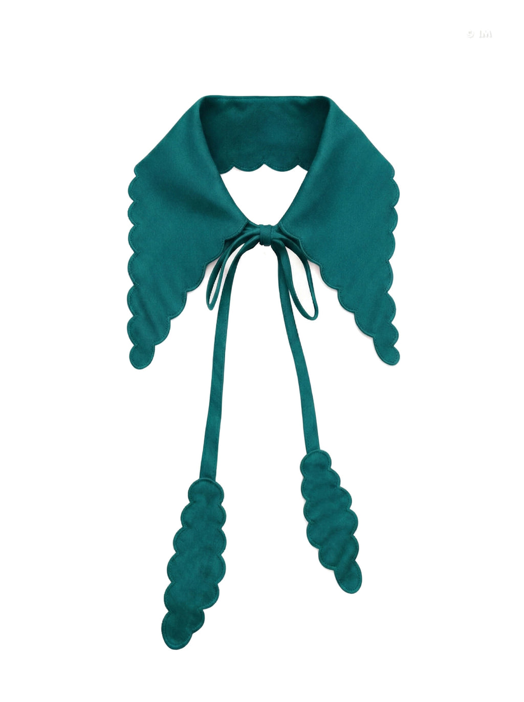 Scalloped Detachable Collar with Ties