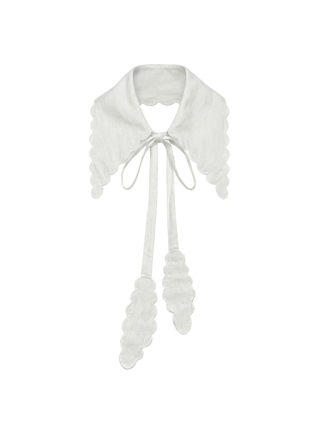 Scalloped Detachable Collar with Ties
