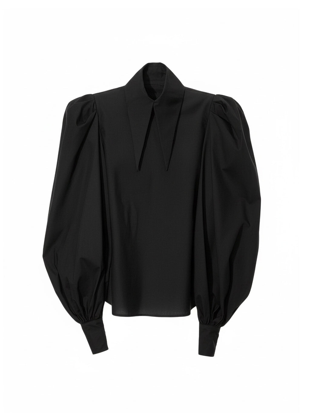 Large Pointy Collar Statement Sleeves Shirt