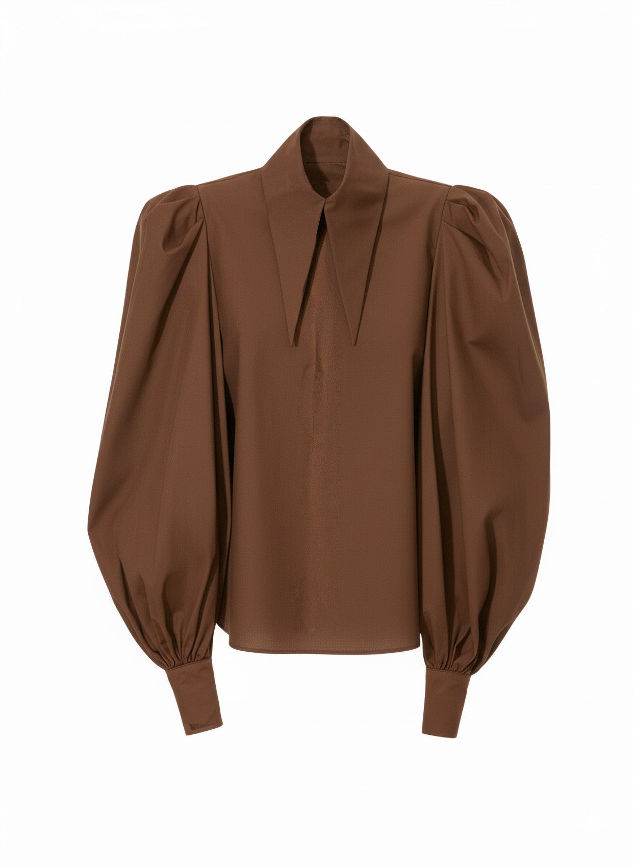 Large Pointy Collar Statement Sleeves Shirt