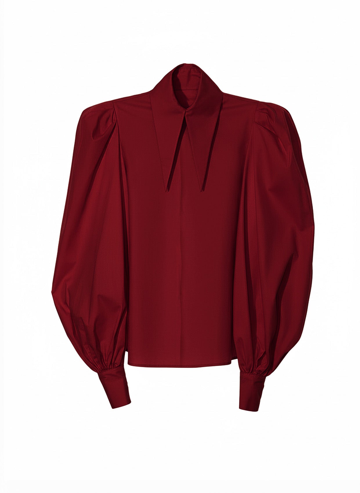 Large Pointy Collar Statement Sleeves Shirt