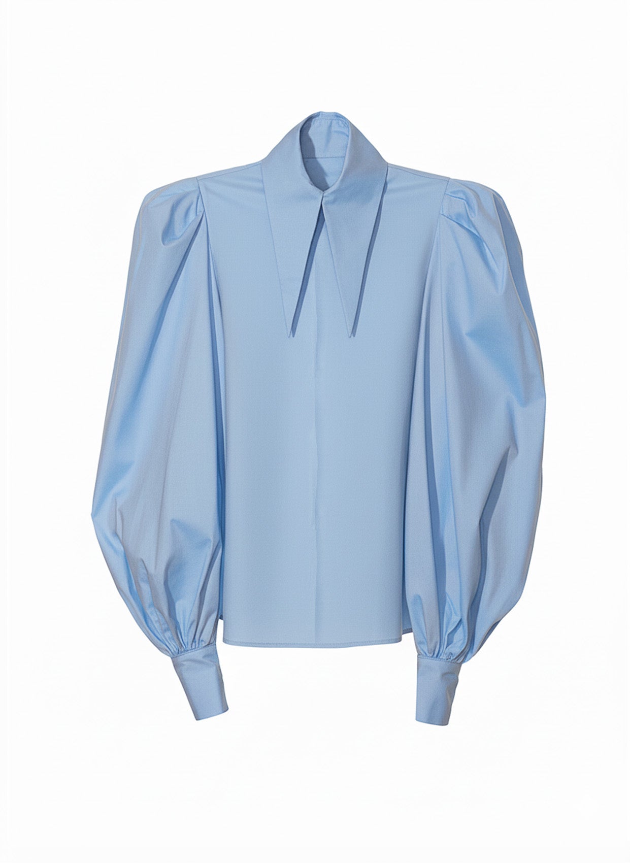 Large Pointy Collar Statement Sleeves Shirt