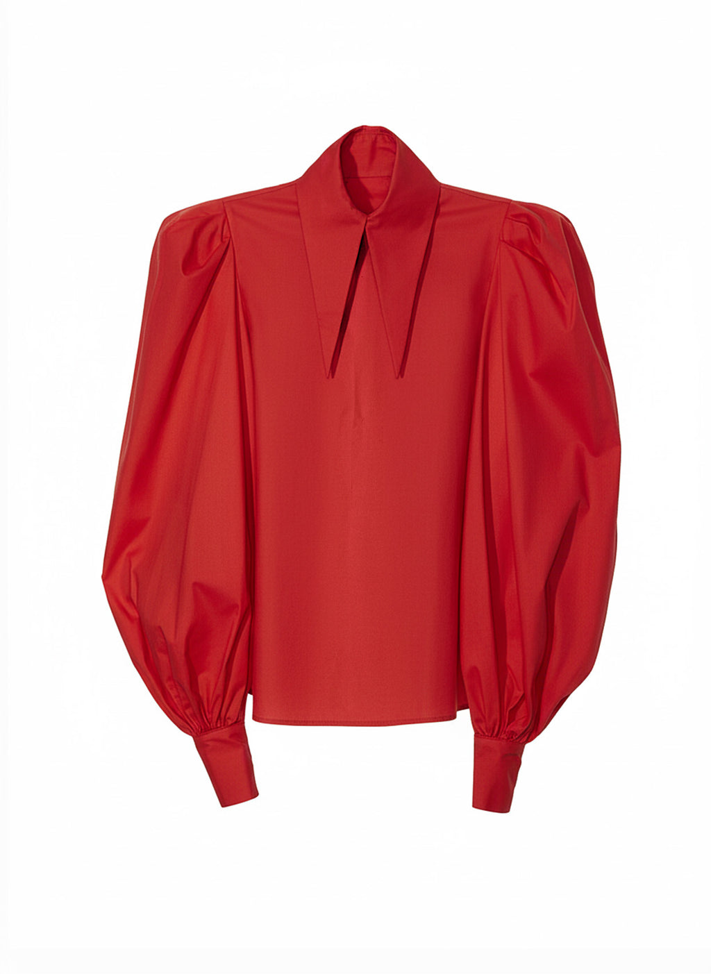 Large Pointy Collar Statement Sleeves Shirt