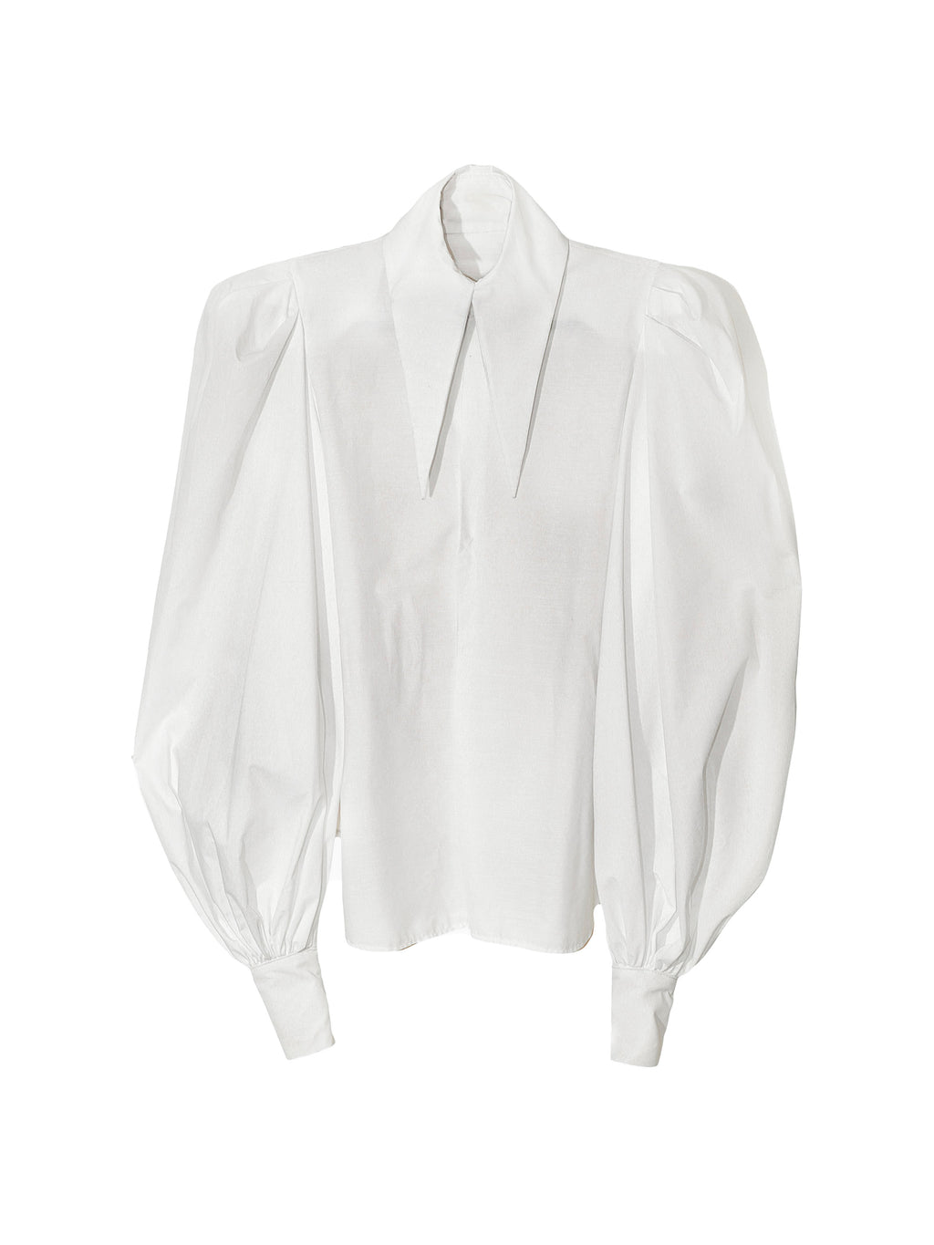 Large Pointy Collar Statement Sleeves Shirt