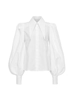 Phyliss Pointy Collar Statement Sleeves Shirt