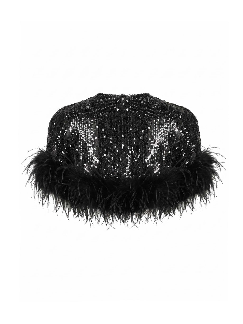 Sequin And Ostrich Feathers Shoulder Cover