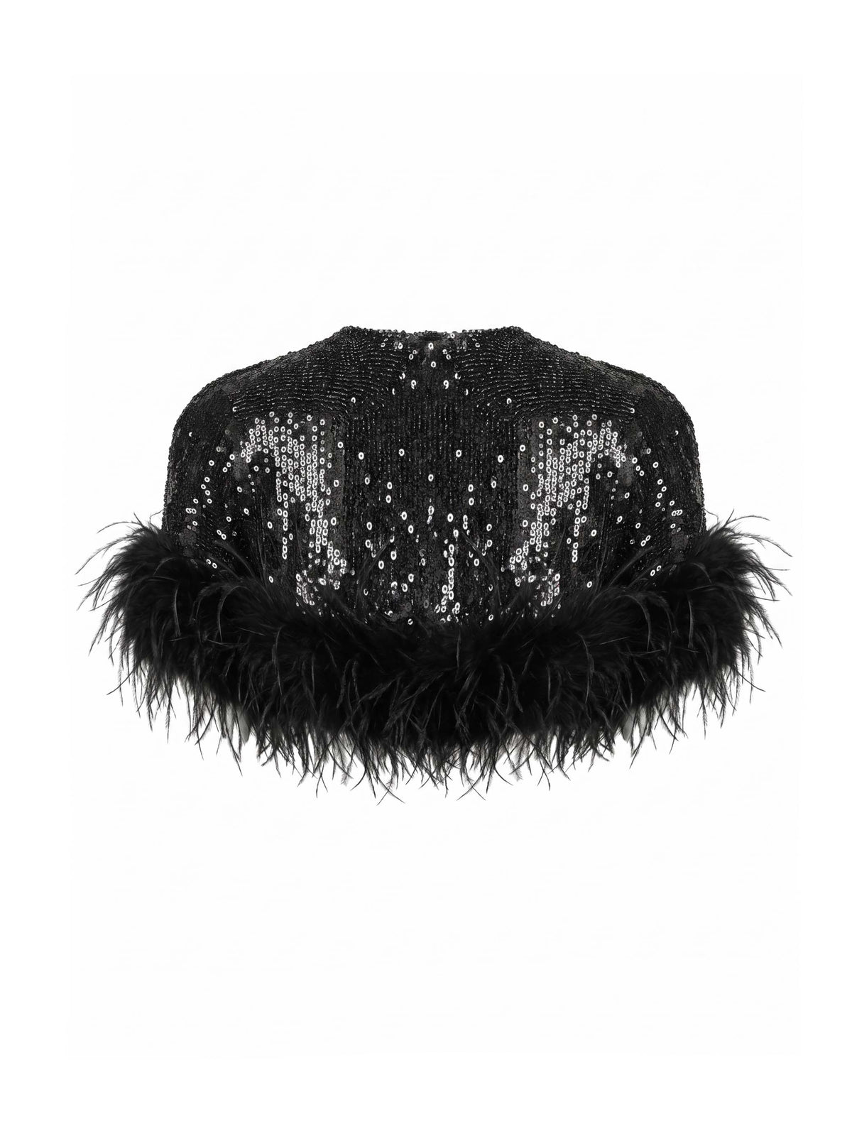Sequin And Ostrich Feathers Shoulder Cover