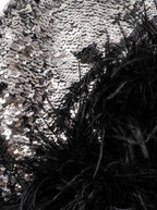 Sequin And Ostrich Feathers Shoulder Cover