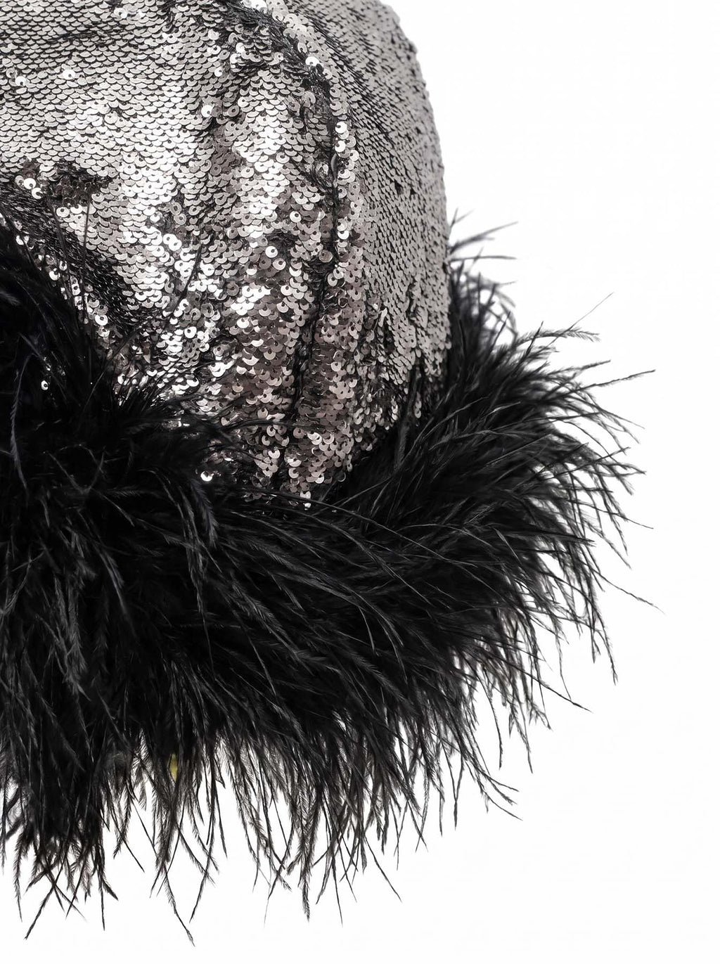 Sequin And Ostrich Feathers Shoulder Cover
