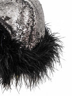 Sequin And Ostrich Feathers Shoulder Cover