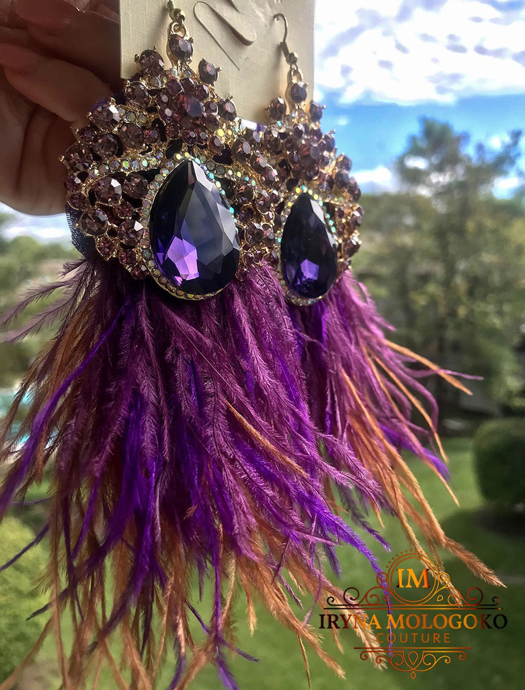 VIOLETA Dangle Statement Earrings - Mologoko Couture