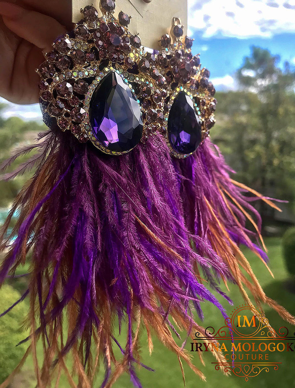 VIOLETA STUD STATEMENT EARRINGS ON A POST - Mologoko Couture