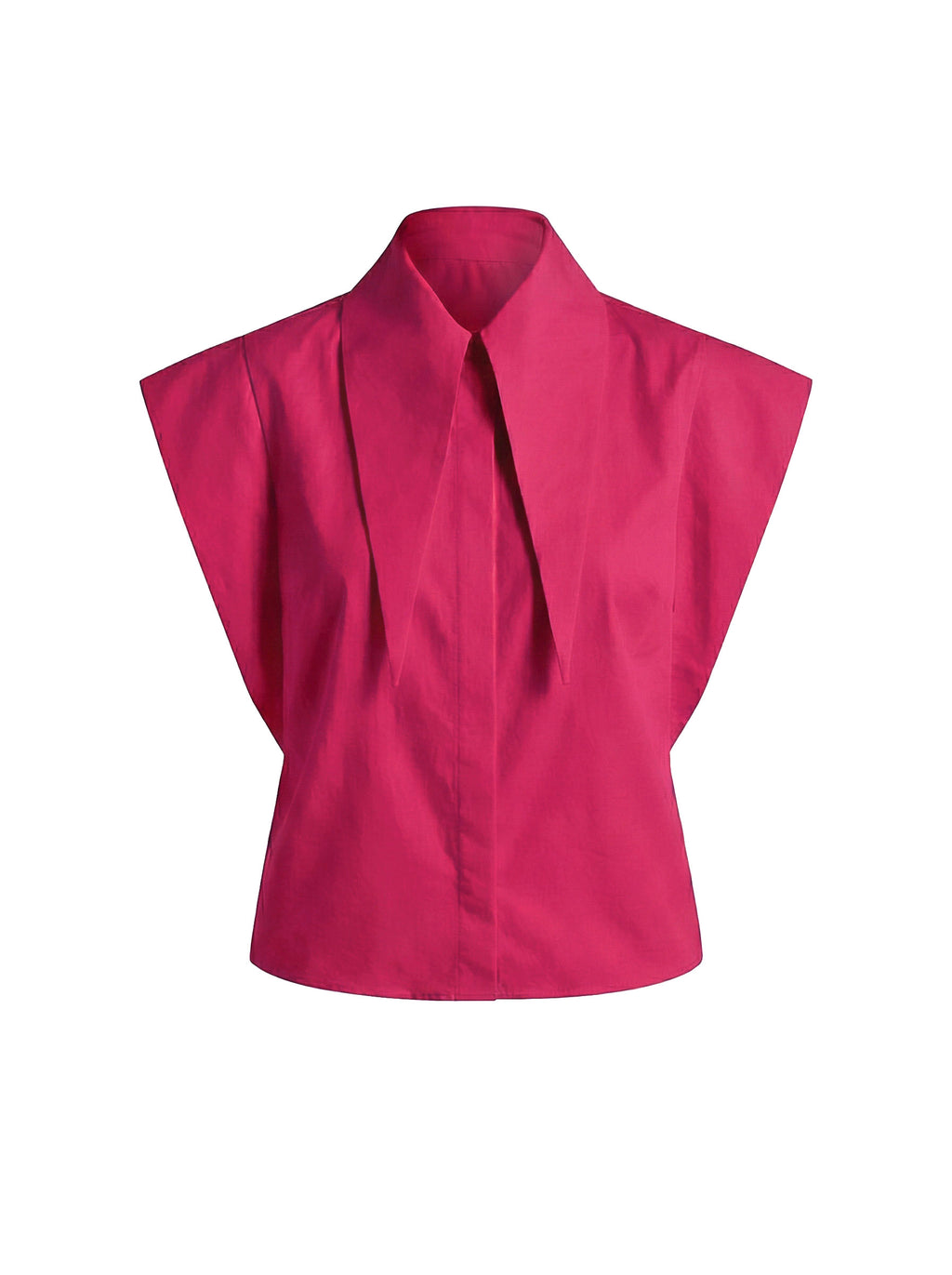 Matilda 11" Long Collar Strong Shoulder Sleeveless Shirt