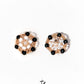 Black White and Gold Hand Beaded Stud Earrings - Mologoko Couture