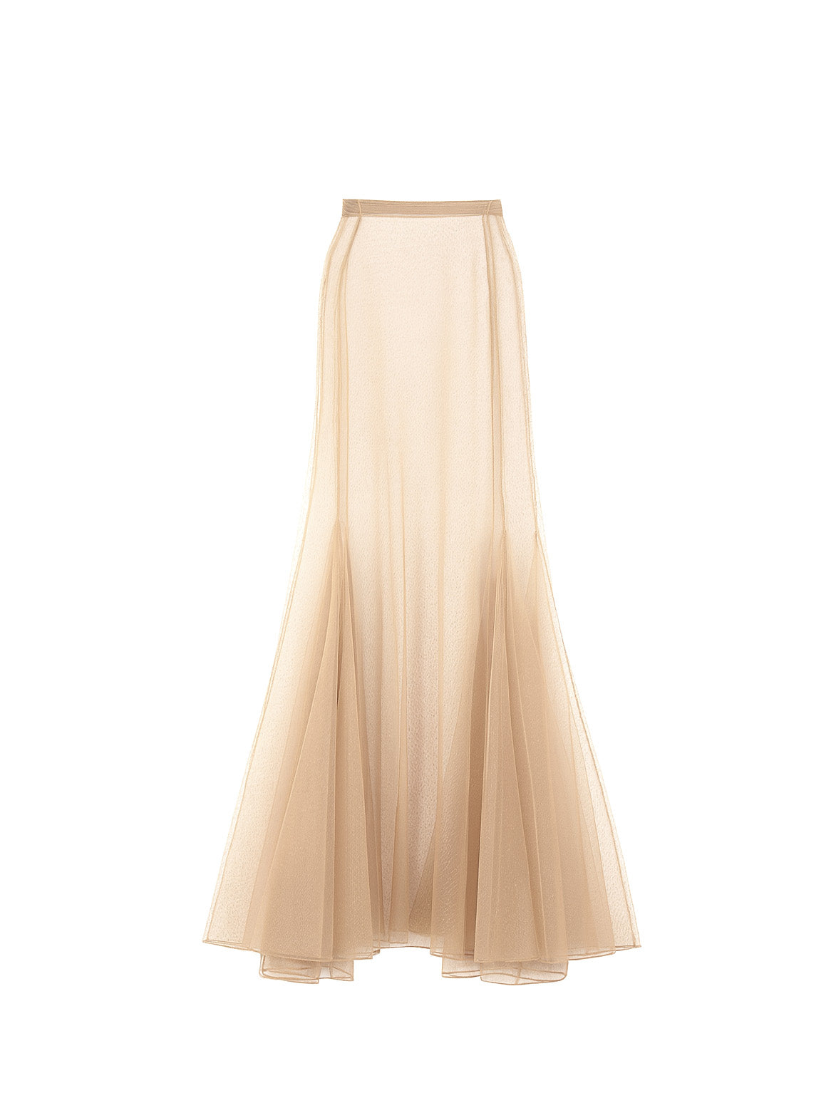 Basic Double Tulle Semi Sheer Mermaid Style Skirt