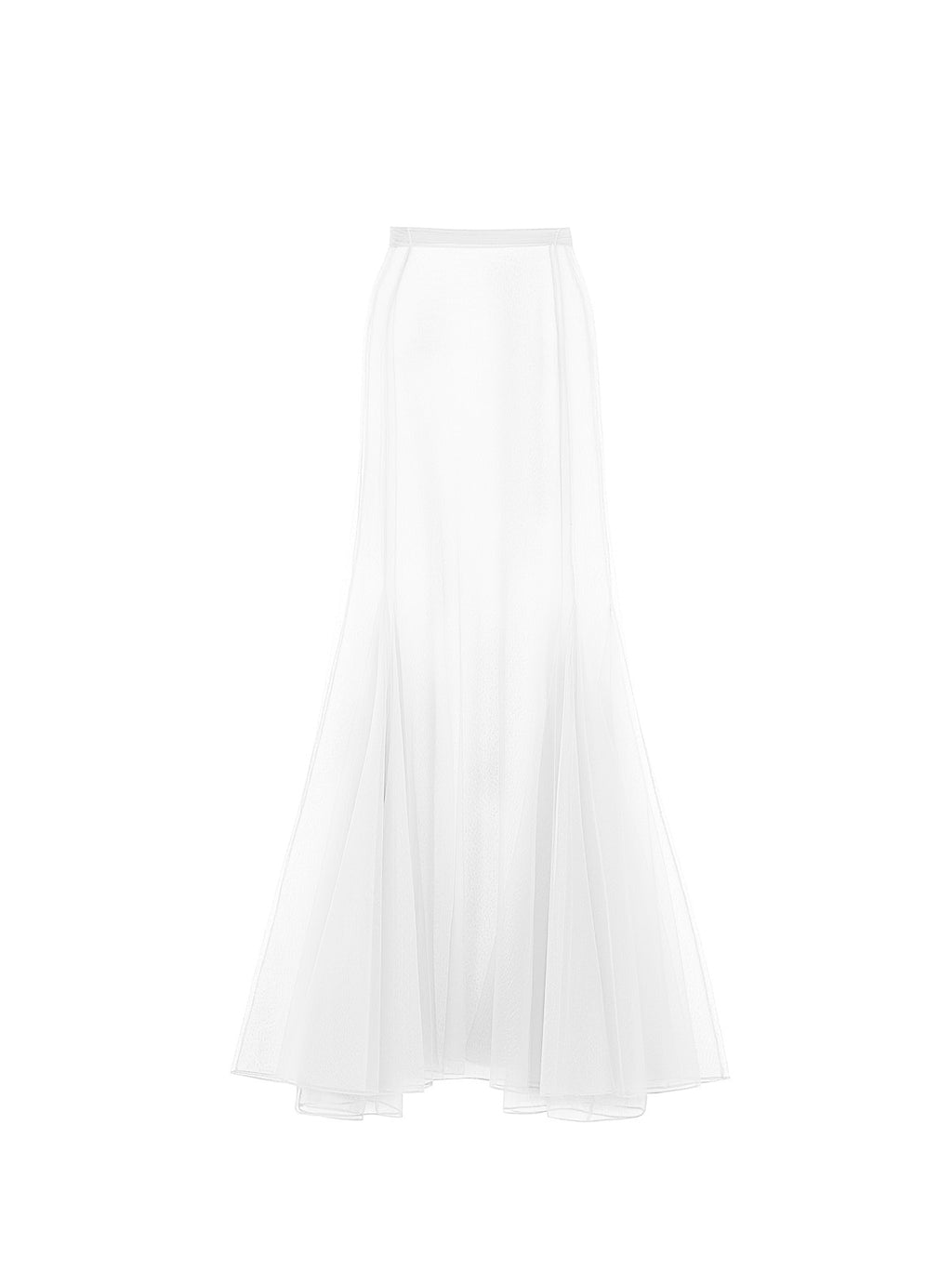 Basic Double Tulle Semi Sheer Mermaid Style Skirt