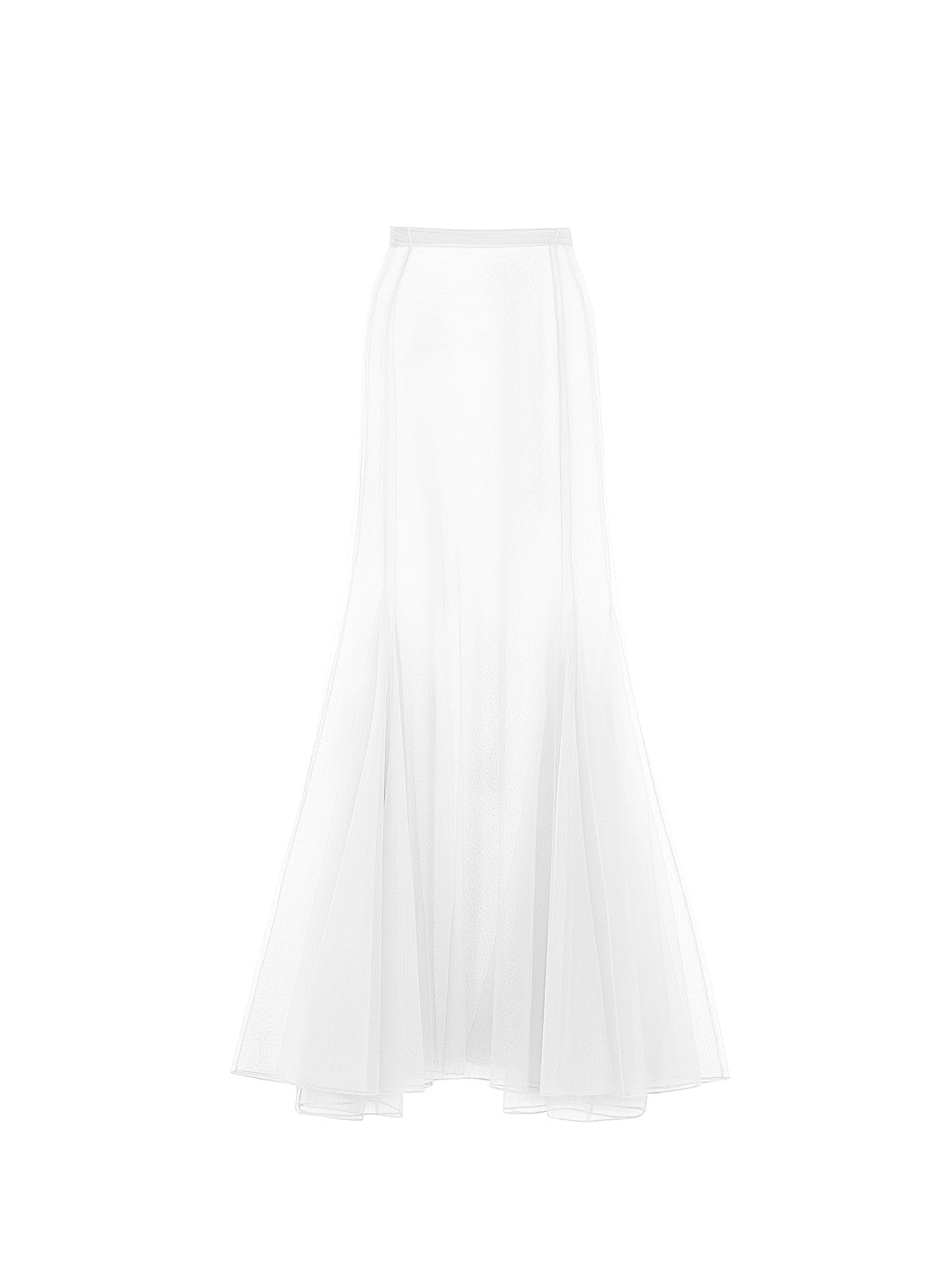 Basic Double Tulle Semi Sheer Mermaid Style Skirt