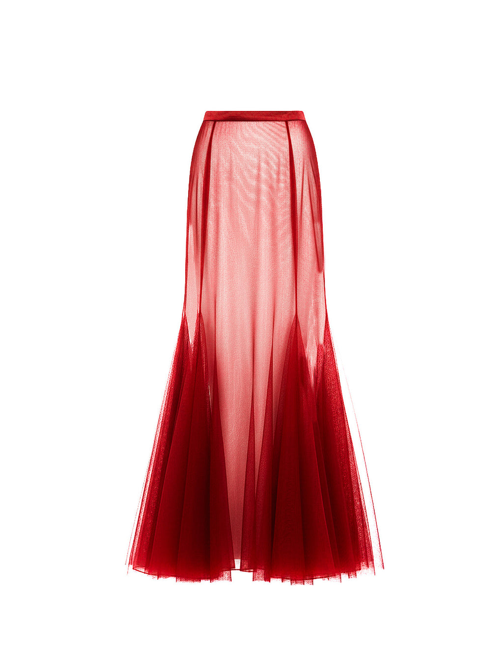 Basic Double Tulle Semi Sheer Mermaid Style Skirt