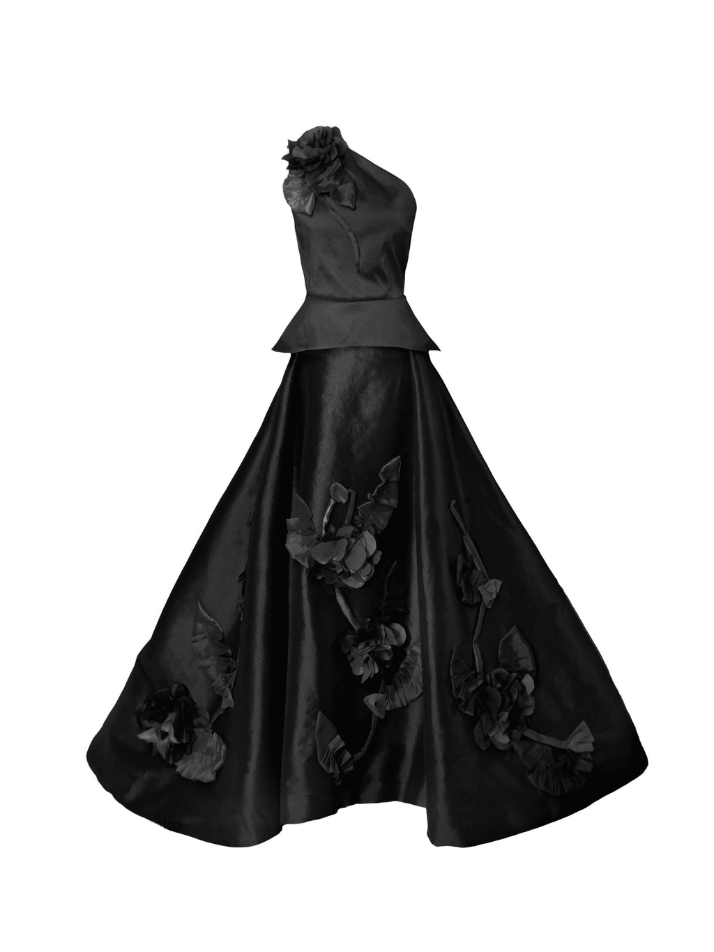 Viviana 3d Flowers Ball Gown Set