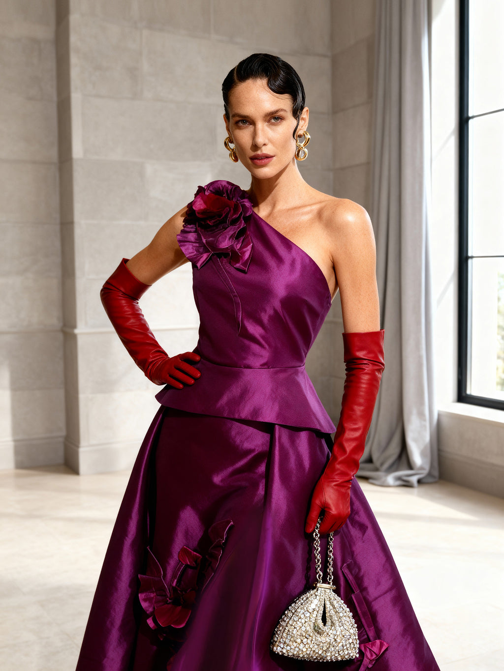 Viviana 3d Flowers Ball Gown Set