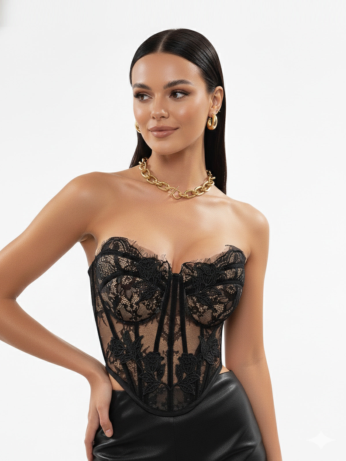The Chapel Window Butterfly Bustier in Black