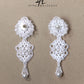 White Wedding Bridal Beaded Stud Earrings - Mologoko Couture