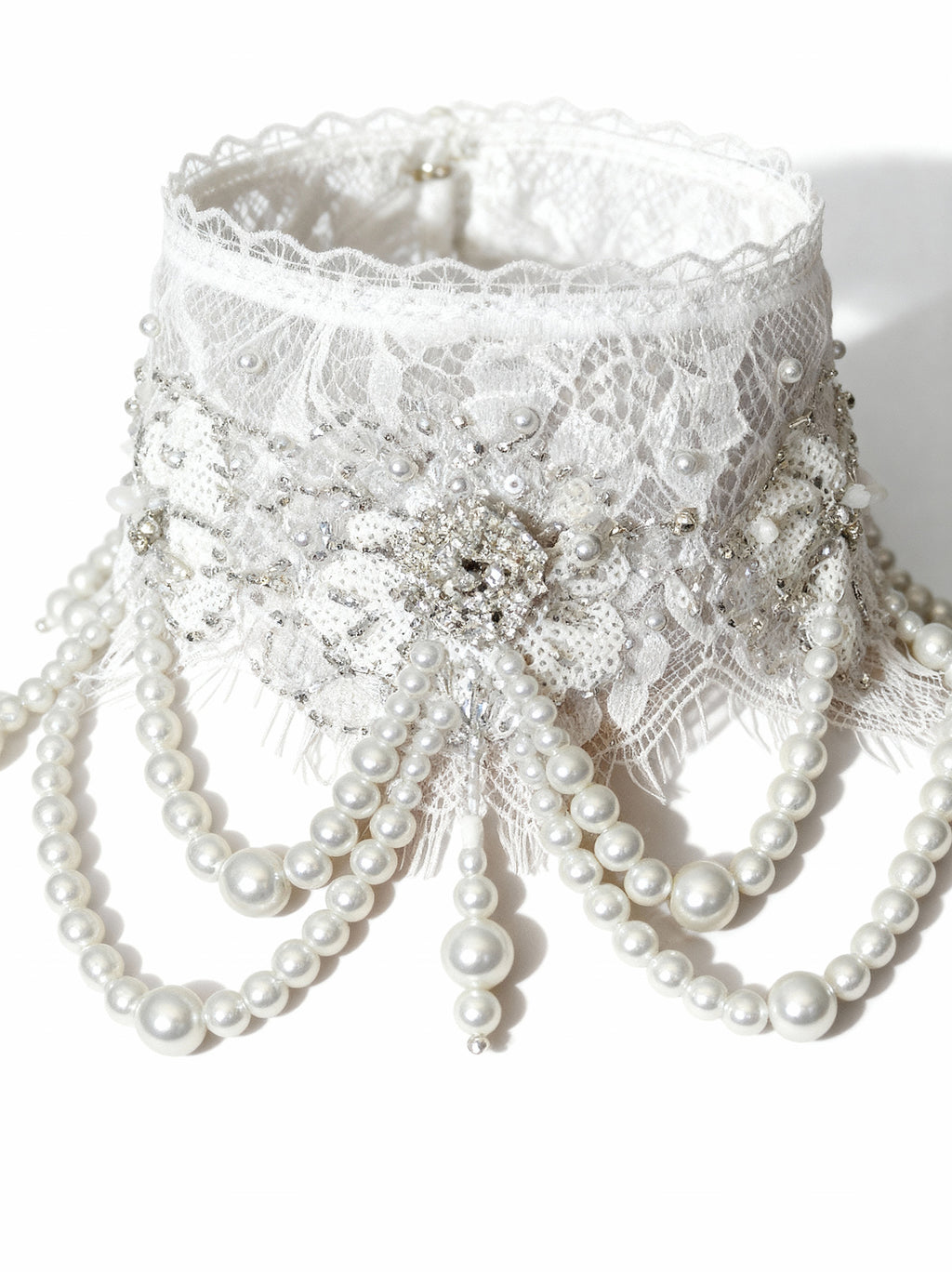 Bridal Beaded with Pearls Choker