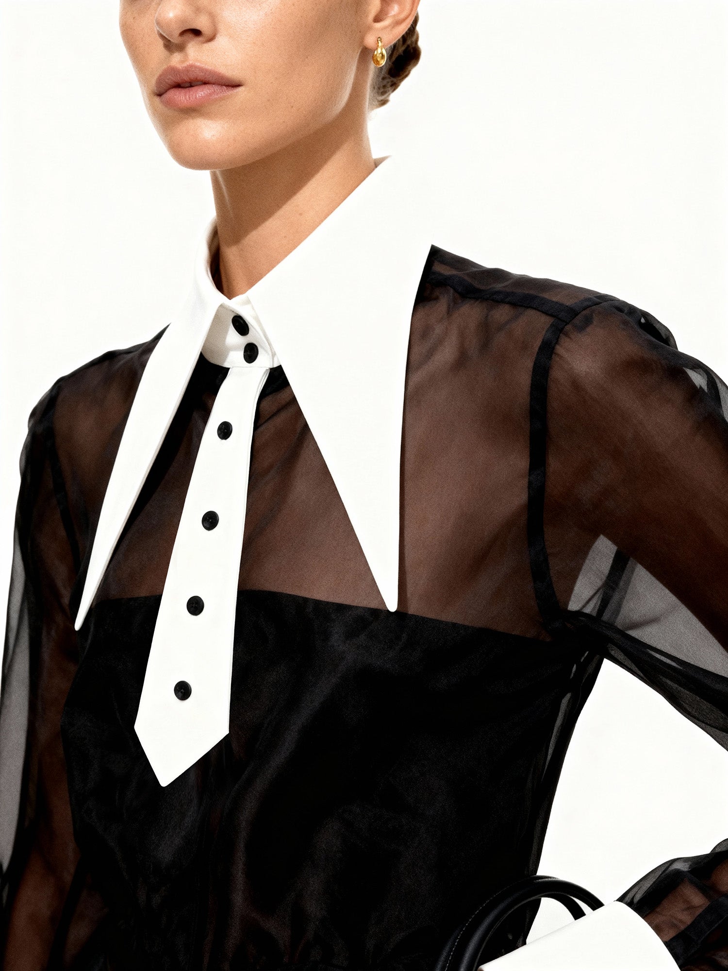 Tuxedo Detachable Collar with Faux Tie