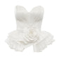 Dina Red Carpet Style Corset with Peplum and Flower
