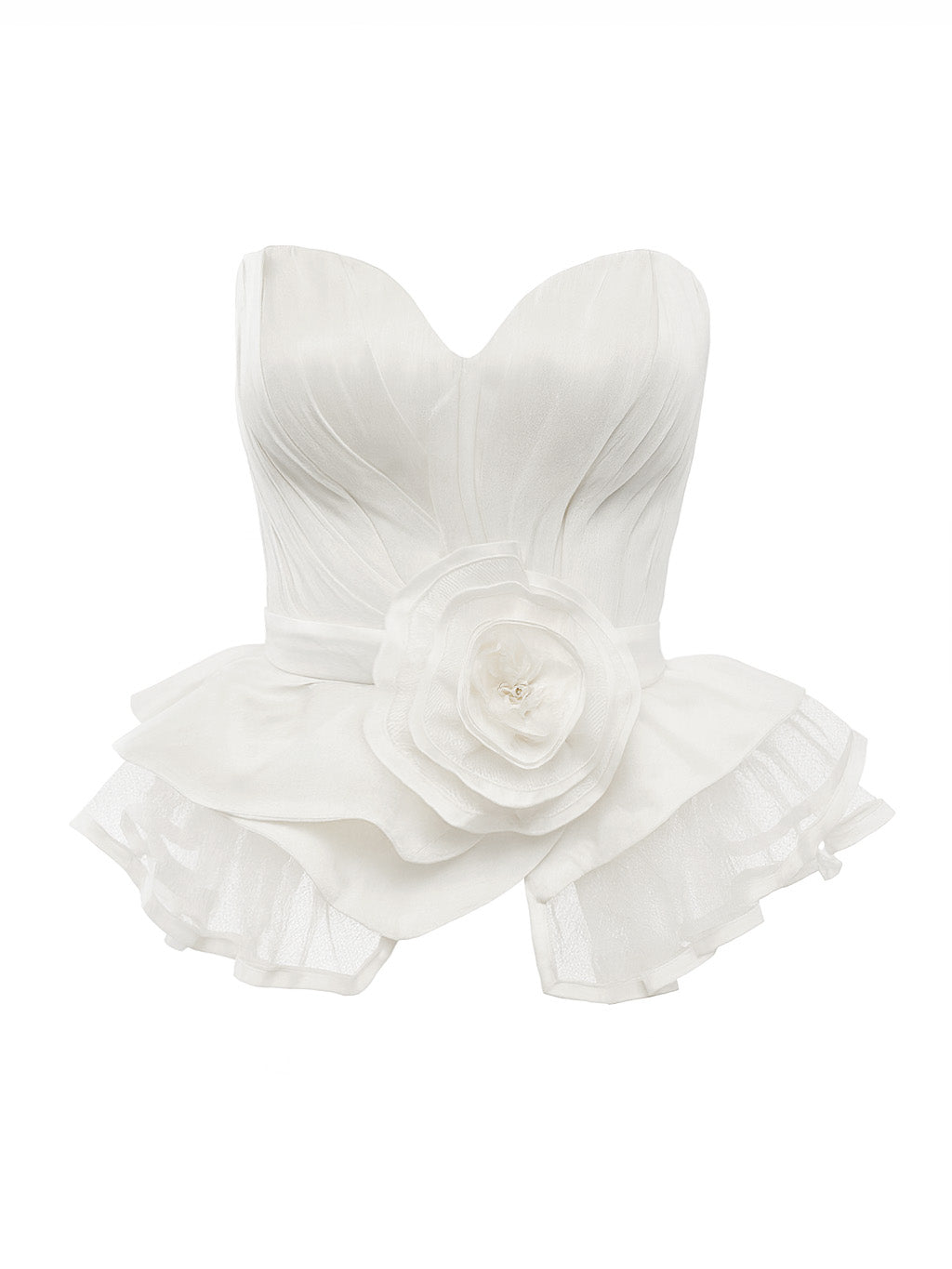 Dina Red Carpet Style Corset with Peplum and Flower