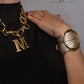 Leather Golden Beige Cuff Belt Bracelet - Mologoko Couture