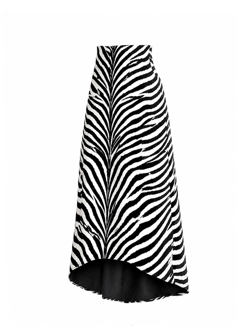 The Zebra Mirage High-Low Cotton Maxi Skirt