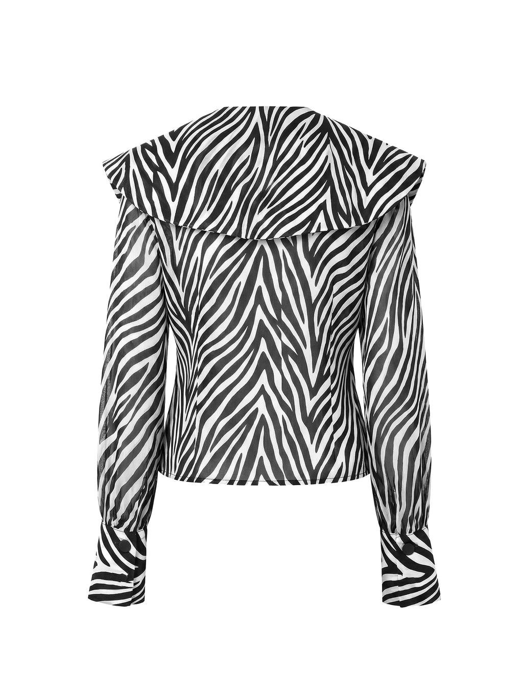 Zebra Statement Cotton Shirt with Architectural Shoulders