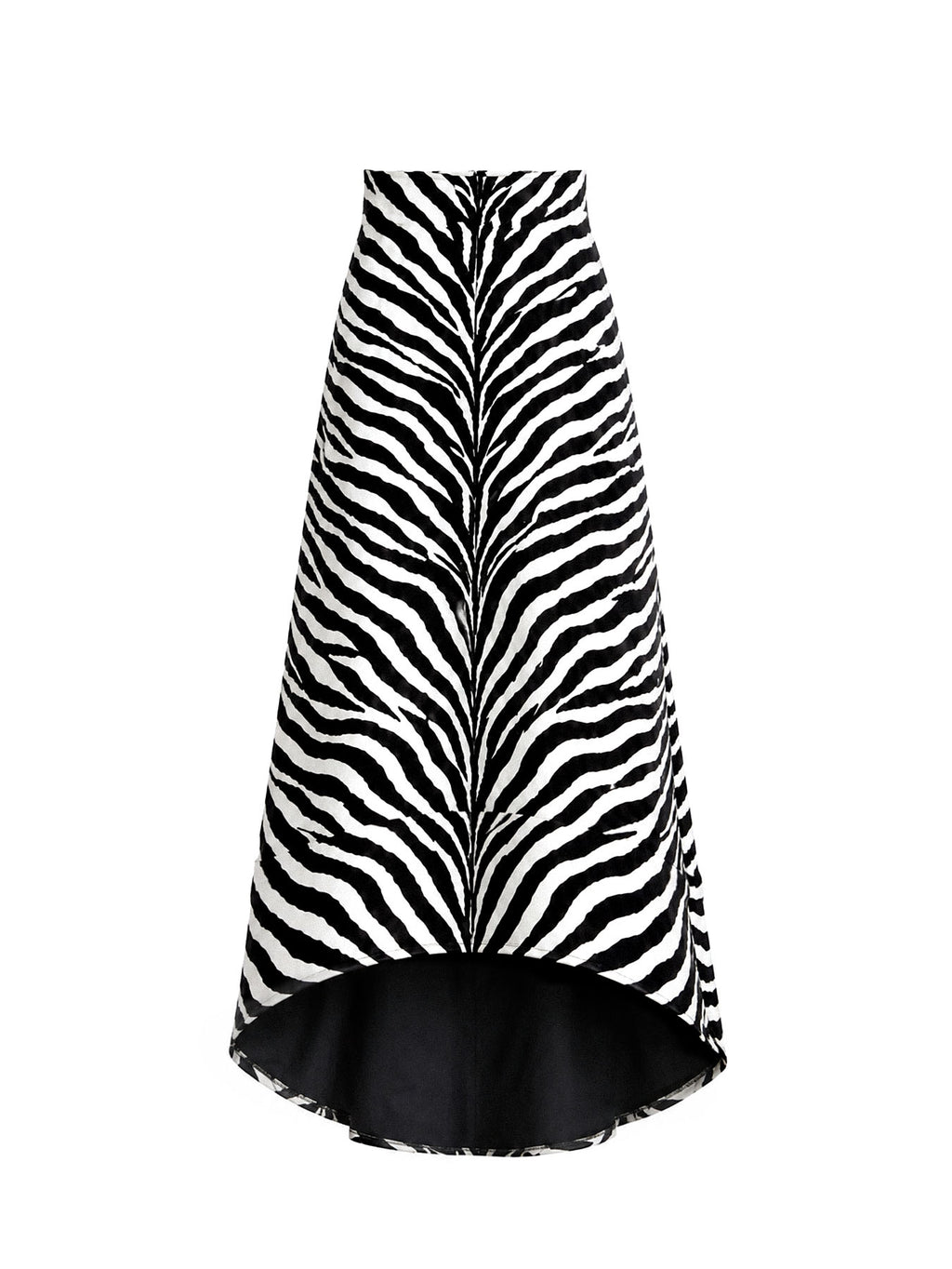The Zebra Mirage High-Low Cotton Maxi Skirt
