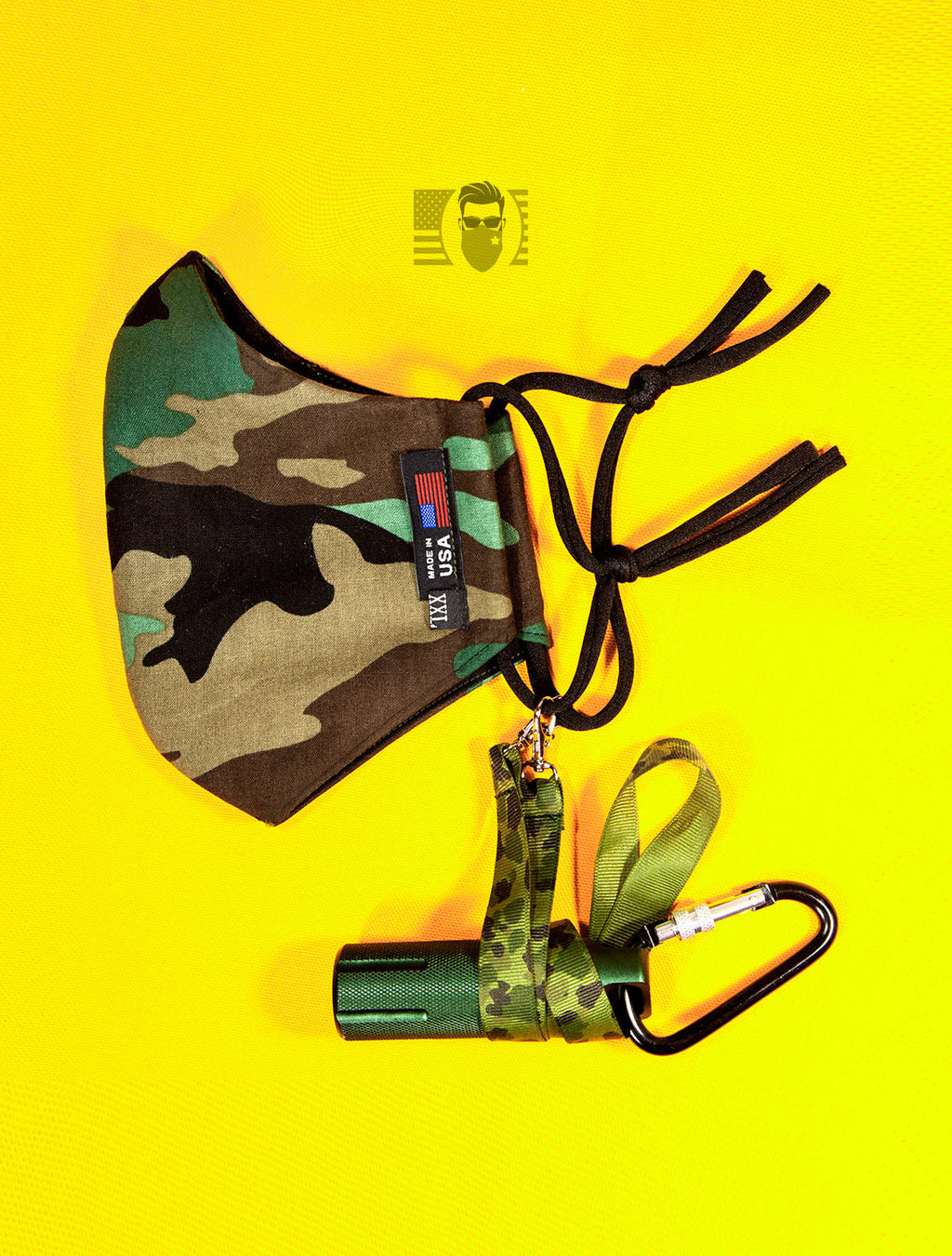 CUSTOM Camouflage Large Face Mask For Men With Beards + Lanyard - Mologoko Couture