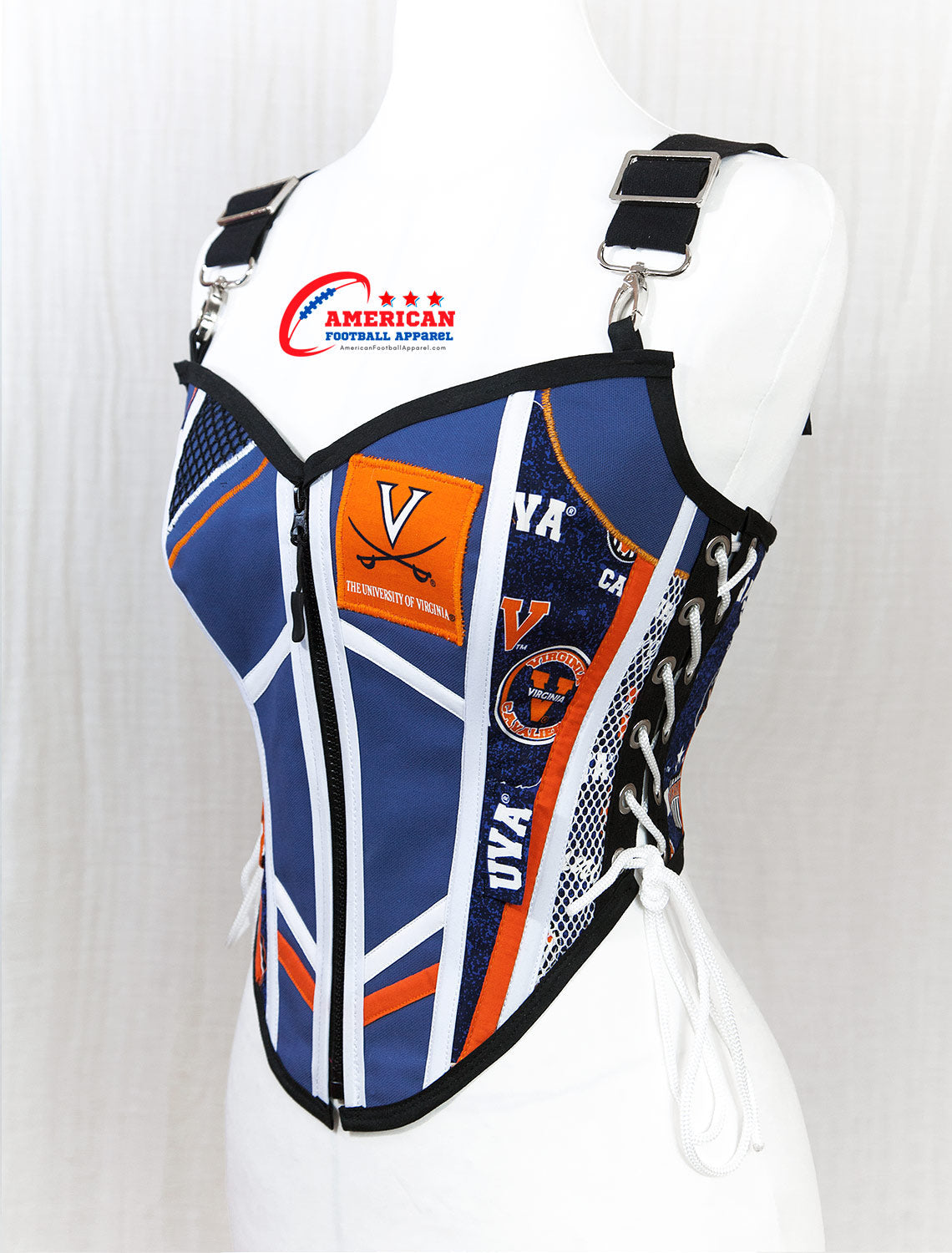 College Football UVA Cavaliers Team Fan Corset Top - Mologoko Couture