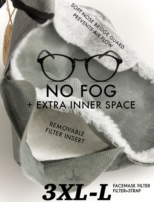 L – XXXL (2XL -3XL) EXTRA LARGE BEARD FACE MASK – FILTER + CARRYING STRAP - Mologoko Couture