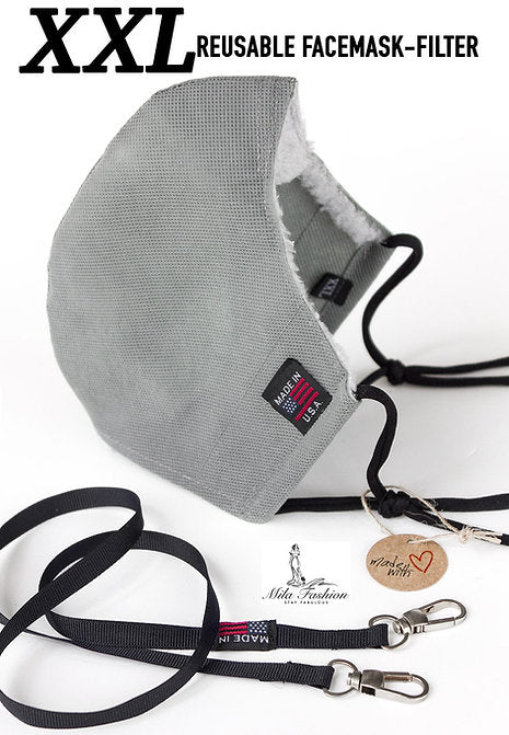 L – XXXL (2XL -3XL) EXTRA LARGE BEARD FACE MASK – FILTER + CARRYING STRAP - Mologoko Couture